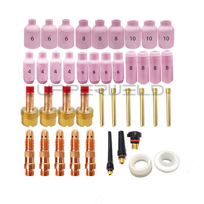 31PCS TIG 용접 전구 WP-17/18/26 대용량용 스터비 가스 렌즈 세라믹 컵 키트