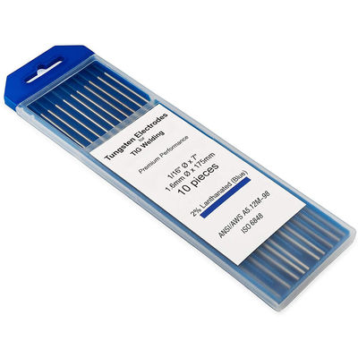 파란색 2% 란탄화 TIG 1/16'' 3/32' 1/8' x 7' 10 패크 WL20 TIG 웰딩을 위한 텅스텐 전극