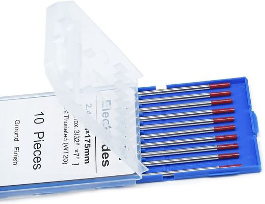 TIG 용접 용접 전류 40-230A를위한 10 팩 빨간 텅스텐 전극 2.4mm * 175mm