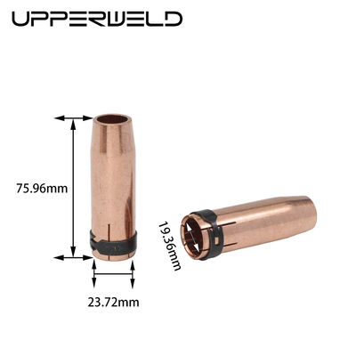 공기 냉각 MIG MAG 가스 용접 노즐 가스 확산기 접촉 끝 길이 75.96mm