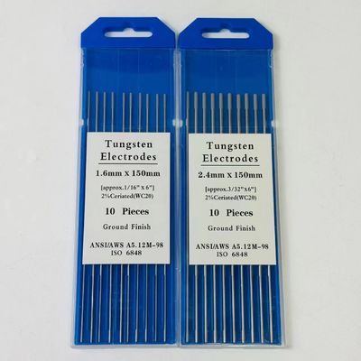 맞춤형 ODM 지원 1.6mm * 150mm WC20 TIG 용접 용품용 텅스텐 전극