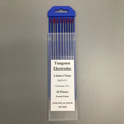 2.4mm * 175mm WT20 TIG 용접 전등을 위한 텅프멘 전극 적색 팁 사용자 정의 지원