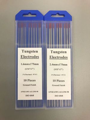 2.4mm * 175mm WT20 TIG 용접 전등을 위한 텅프멘 전극 적색 팁 사용자 정의 지원