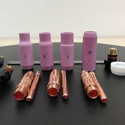 위 WP17 18 26-10N 17Kit 가스 렌즈 알루미늄 노즐 후쪽 컵 TIG 용접 액세서리 키트 공기 냉각