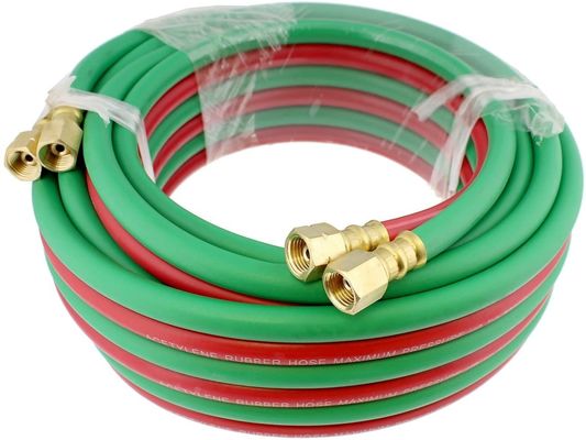 1.63KGS 부드러운 Hose 25ft 1/4 "B 펌핑 800PSI 옥시 아세틸렌 쌍둥이 타입 T 등급 R 등급 용접 Hose