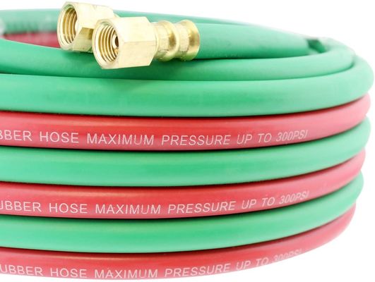 1.63KGS 부드러운 Hose 25ft 1/4 "B 펌핑 800PSI 옥시 아세틸렌 쌍둥이 타입 T 등급 R 등급 용접 Hose