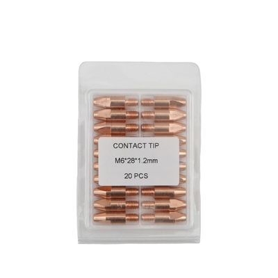 와이어 직경 0.8-1.2mm M6 * 28mm 1.2mm Mig 용접 전등에 대한 접촉 끝