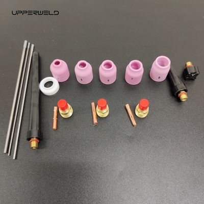 18pcs 알루미나 노즐 콜레트 몸 전극 단열기 TIG 웰딩 타치 소모품 키트