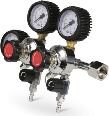 스레드 크기 W21.8 G5/8 맥주 버그와 CO2 탱크에 대한 듀얼 가이즈 CO2 드래프트 맥주 조절기