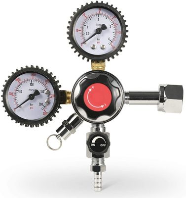 110V/220V 안전 압력 밸브와 성능과 함께 듀얼 스테이지 맥주 CO2 버그 조절기