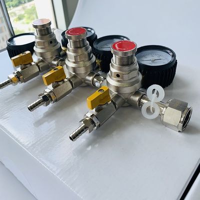 홈 맥주 양조 압력 완화 안전 밸브와 함께 CO2 상부 듀얼 가이브 조절기