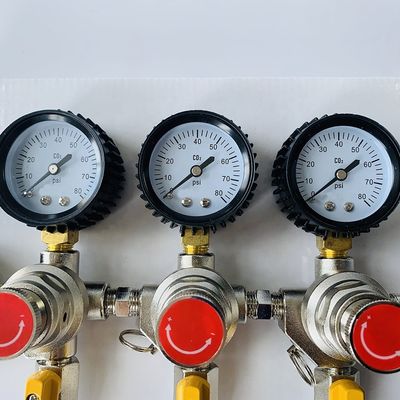 홈 맥주 양조 압력 완화 안전 밸브와 함께 CO2 상부 듀얼 가이브 조절기