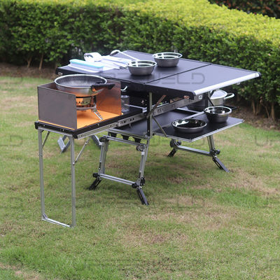 자동차 또는 집에서 휴대용 부엌을 위한 알루미늄 스테인리스 접이식 캠핑 테이블