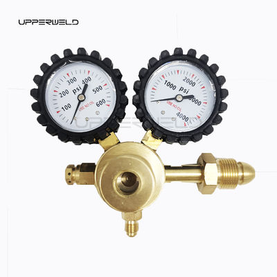 구리 질소 조절기 0-600PSI CGA580 HVAC 정화용 입구 연결 가스 압력 측정기