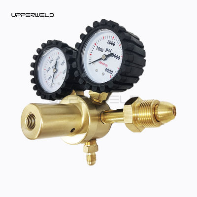 구리 질소 조절기 0-600PSI CGA580 HVAC 정화용 입구 연결 가스 압력 측정기
