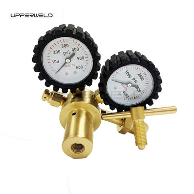 구리 질소 조절기 0-600PSI CGA580 HVAC 정화용 입구 연결 가스 압력 측정기