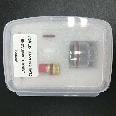 WP9/20 2.4mm TIG 용접 전등 Wp17/18/26 Tig 전등 2kg을위한 스터비 가스 렌즈 유리 키트