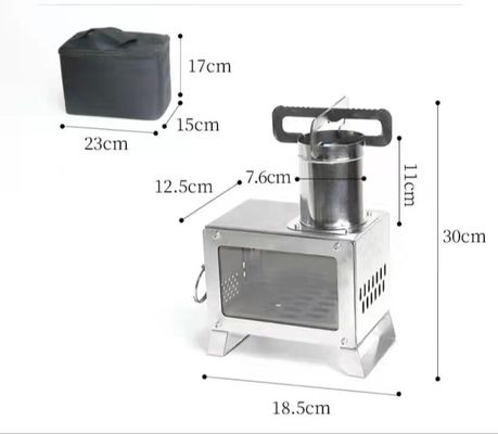 콤팩트하고 내구성 있는 야외 책상 목재 난방 캠핑용 23*15*17cm 저장 크기