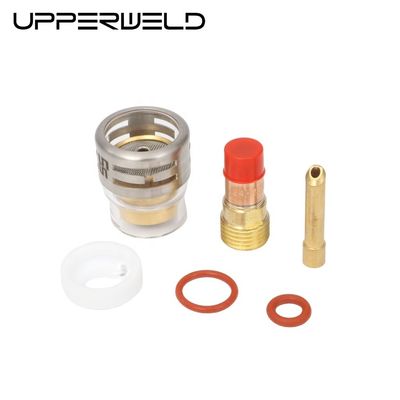 가스 렌즈 윙 수집 피렉스 유리 컵 키트 2.4mm WP17 18 26 용접 전구를위한 명확