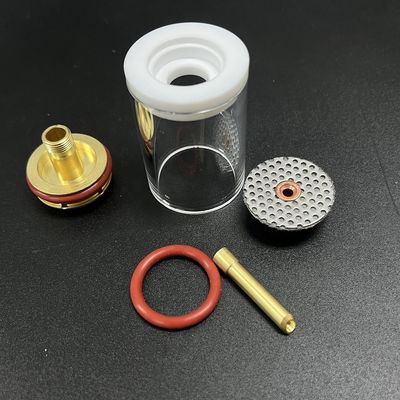 Wp17/18/26 Tig Torch Glass Cups 1KG 상단 직선 유리 노즐 47mm와 함께 용접 키트