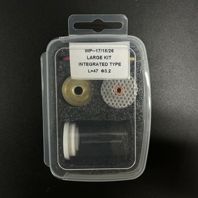 Wp17/18/26 Tig Torch Glass Cups 1KG 상단 직선 유리 노즐 47mm와 함께 용접 키트