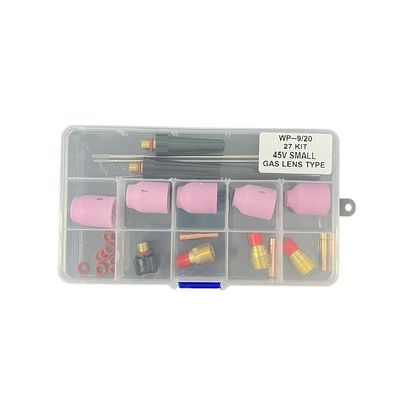 핑크 UPPERWELD 27PCS TIG 용접 전등 액세서리 53N 시리즈 세라믹 노즐 TIG 예비 부품 가스 렌즈 포함