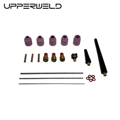 핑크 UPPERWELD 27PCS TIG 용접 전등 액세서리 53N 시리즈 세라믹 노즐 TIG 예비 부품 가스 렌즈 포함