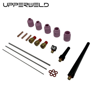 핑크 UPPERWELD 27PCS TIG 용접 전등 액세서리 53N 시리즈 세라믹 노즐 TIG 예비 부품 가스 렌즈 포함