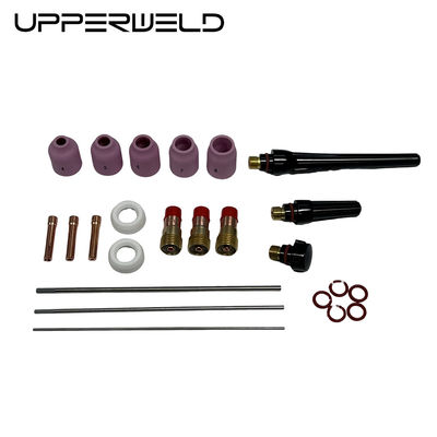 UPPERWELD 29PCS TIG 용접 전등 액세서리와 가스 렌즈로 완벽한 TIG 용접을 달성하십시오.