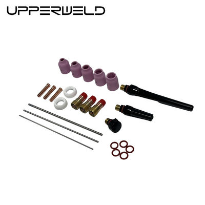 UPPERWELD 29PCS TIG 용접 전등 액세서리와 가스 렌즈로 완벽한 TIG 용접을 달성하십시오.