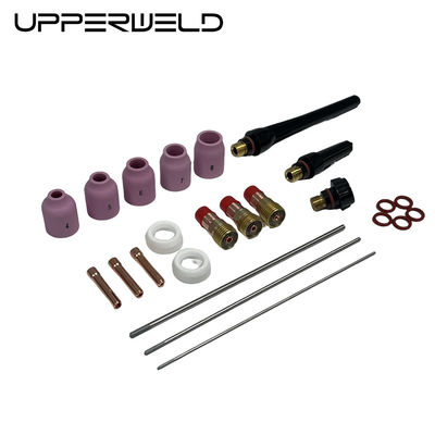 UPPERWELD 29PCS TIG 용접 전등 액세서리와 가스 렌즈로 완벽한 TIG 용접을 달성하십시오.